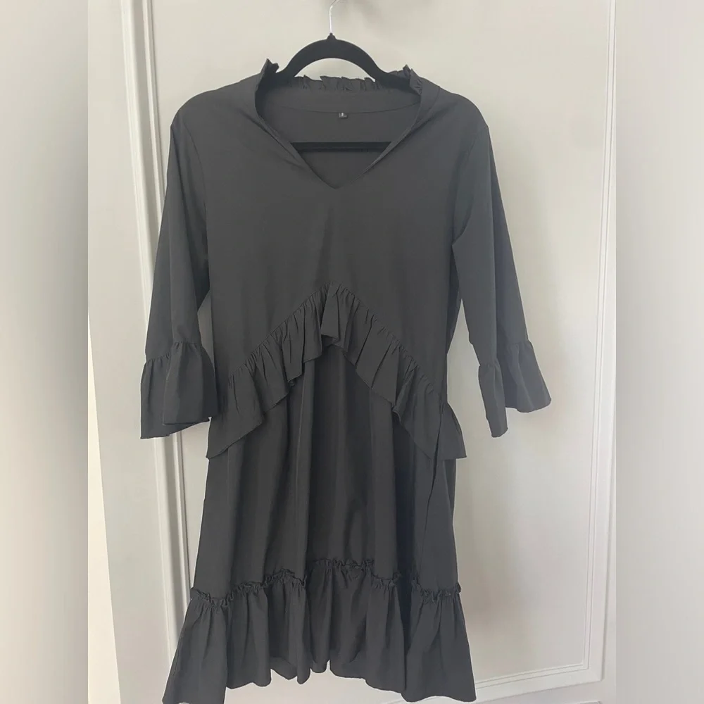 Black Ruffle Dress - Picture 1 of 2